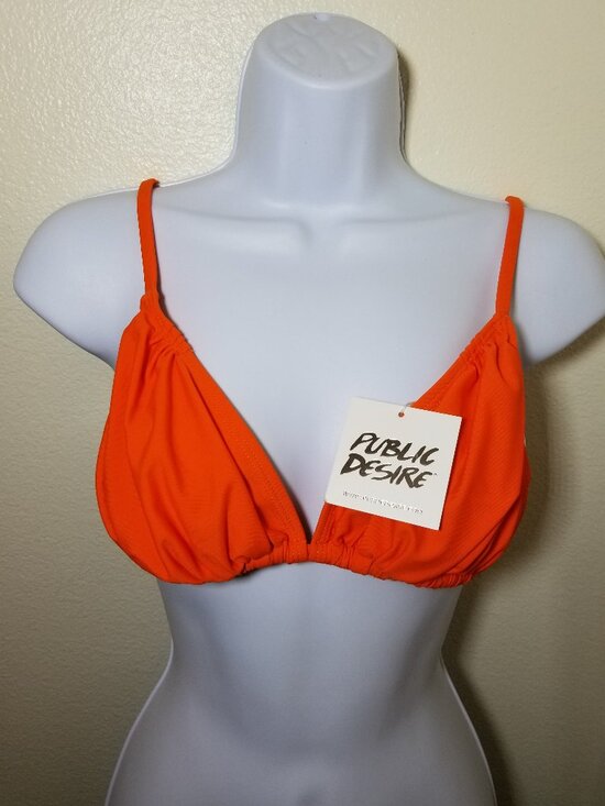 Public Desire Other - Public Desire Orange Triangle Bikini Top Size 6 Beach Swim Summer Sexy NWT
